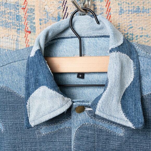 Custom upcycled patchwork denim jacket - Picture 5 of 7